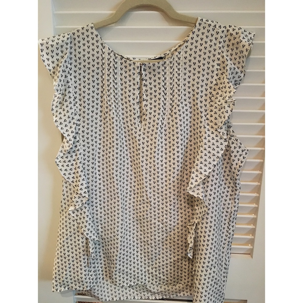 Cute cream and navy J Crew blouse